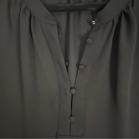 Rachel Zoe Top Balloon Sleeves Sz XS Sheer Quarter Button Collar Pleated Sleeves - Picture 5 of 12